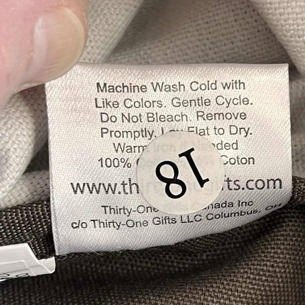Thirty One Retro Metro Mocha Crosshatch‎ Crossbody Bag Tote NWOT Boho Academia